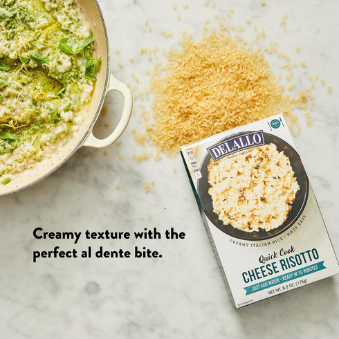15 (3 Pack) DeLallo Quick Cook Cheese Risotto Rice Mix, Made in Italy, Ready in Minutes, Non-GMO, Authentic Italian