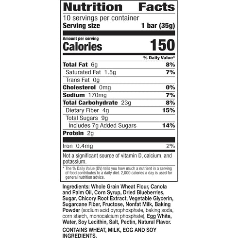 10 12.4 oz Nature Valley Soft Baked Muffin Bars, Blueberry, Snack Bars, Bars