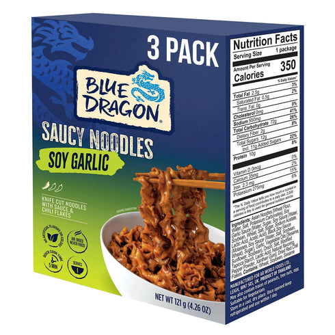 Blue Dragon Soy Garlic Saucy Noodles - 4.2oz (Pack of 3) -