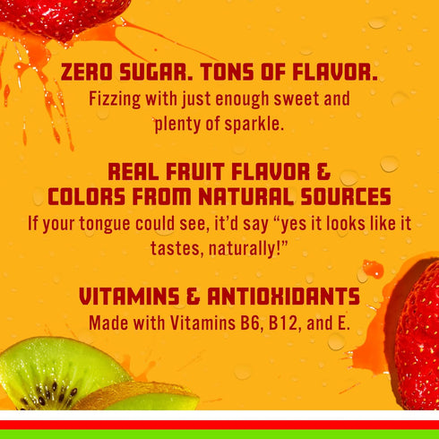 7.5 oz (Pack 10) Sparkling Ice Kiwi Strawberry Sparkling Water, with Antioxidants and Vitamins, Zero Sugar, fl Mini