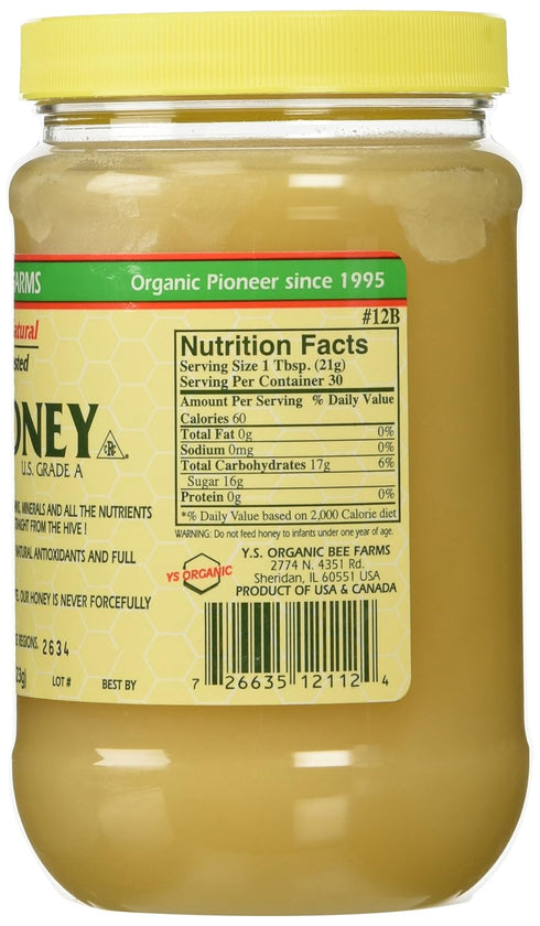 YS Royal Jelly/Honey Bee 22 Oz (4 Count (22oz Y.s. Eco Bee Farms Raw Honey - Jars Each))