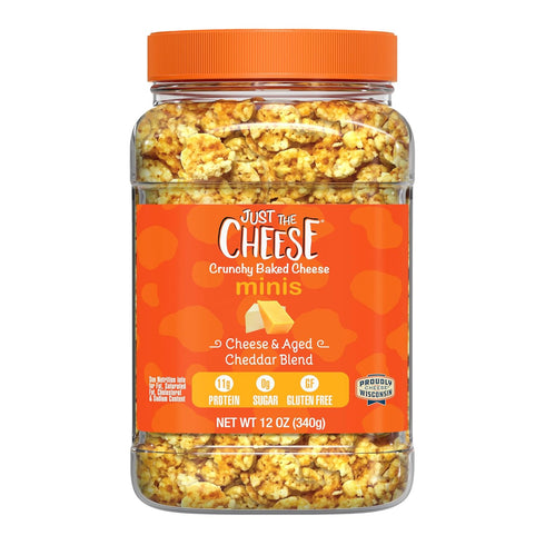 Just the Cheese Minis Cheese & Aged Cheddar Blend Crisps, 12 oz