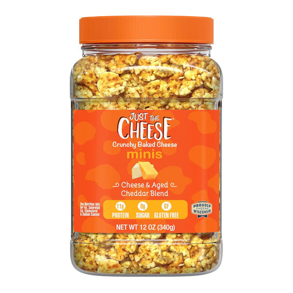 Just the Cheese Minis Cheese & Aged Cheddar Blend Crisps, 12 oz