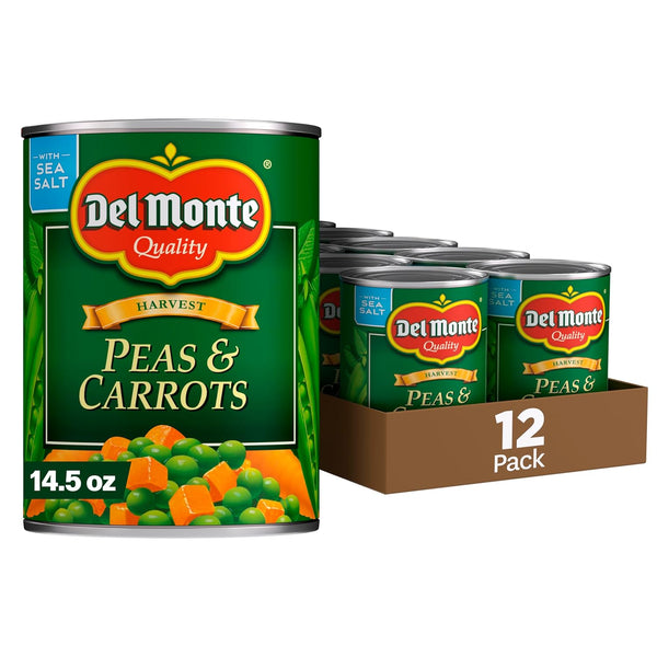 Del Monte SPECIAL BLENDS Peas & Carrots, Canned Vegetables, 12 Pack, 14.5