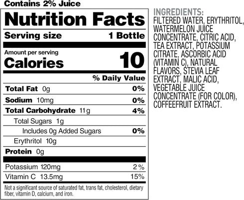18 oz (Pack 12) Bai Boost Watamu Strawberry Watermelon, Antioxidant Infused Beverage, fl bottle
