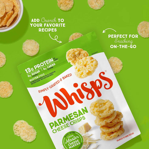 (10.8 Oz, 2 Pack) Whisps Cheese Crisps Parmesan Cheese | Protein Chips | Healthy Snacks | Protein Snacks, Gluten Free