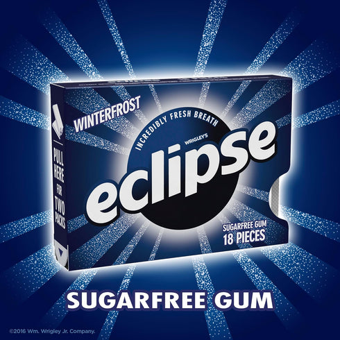 ECLIPSE Winter Frost Sugar-Free Chewing Gum, 8 Packs, 18-Count Each