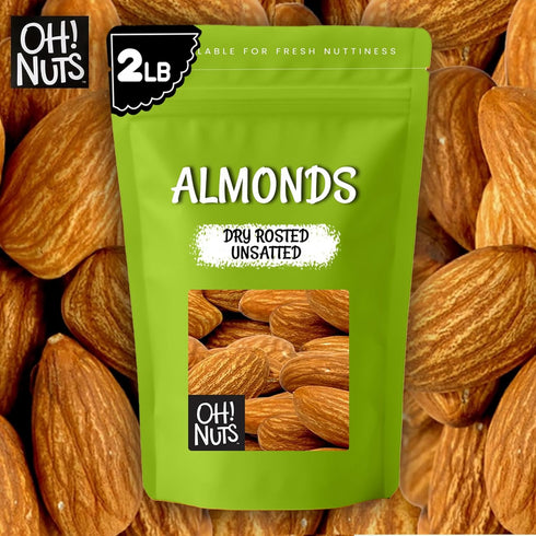 2 lb Packed Oh! Nuts Almonds - Dry Roasted Unsalted Almonds - - No Salt, No Oil All-Natural Protein - in New York