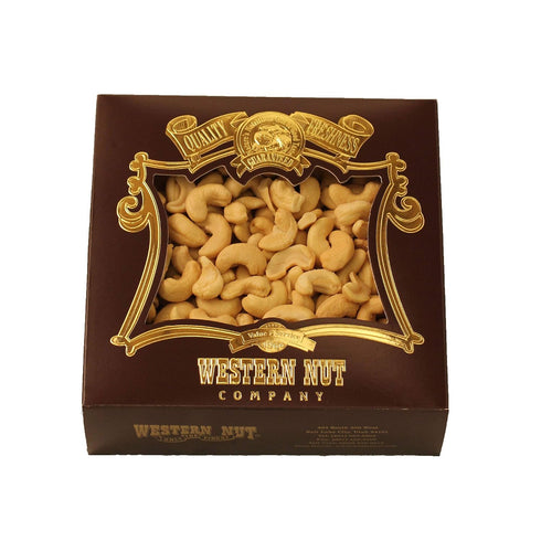 1 lb Western Nut Heritage Gift Box, Gift Wrapped Roasted & Salted Whole Cashews