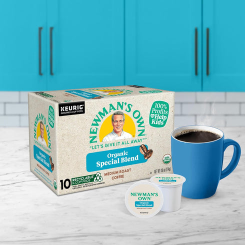 60 Count, (6 Packs 10) Newman's Own Organic Special Blend, Keurig Single Serve K-Cup Pods, Medium Roast Coffee