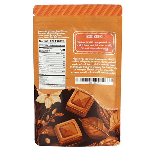 8 Green Jay Gourmet Hot Chocolate Mix - Caramel Hot Cocoa Mix for an Indulgent Drinking Chocolate Experience - Smooth