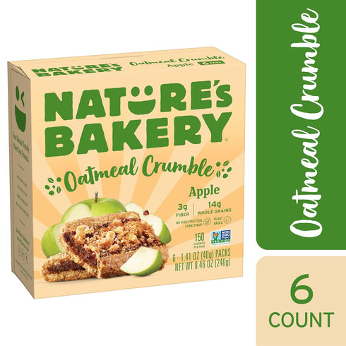 1.41 Oz, 6 Nature's Bakery Oatmeal Crumble Apple Bars, Ct