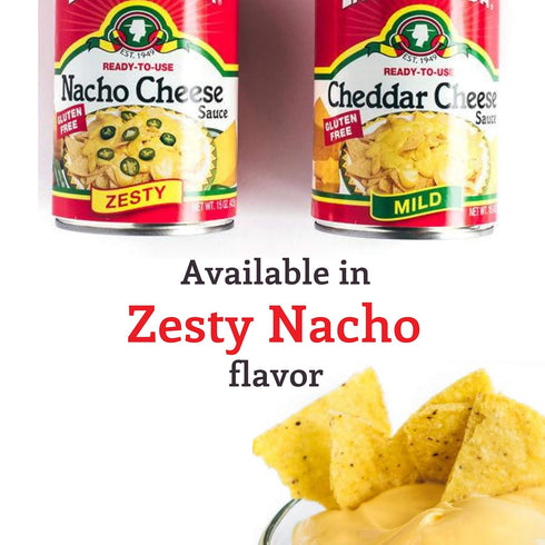 15oz. (Pack 6) La Preferida Mild Cheddar Cheese Sauce (Velvety, Ready-to-Pour Canned Cheese) for Nachos, Tacos, Dips