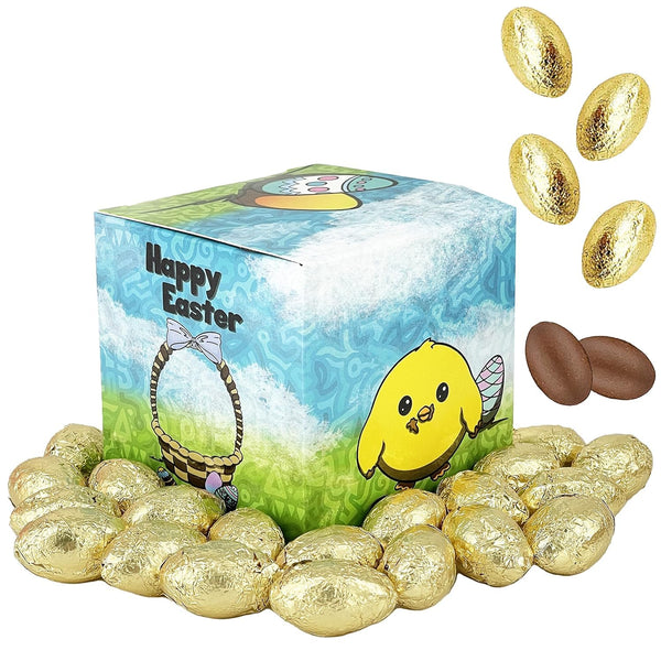 The Dreidel Company Gold Easter Chocolate Eggs, Multicolored Foil Wrapped Milk Chocolate
