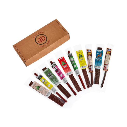 Packs Pack (10 Pack) Jerky Dynasty Bayou Mix - Exotic Beef Jerky Snack with Venison, Wild Boar & Alligator - Unique