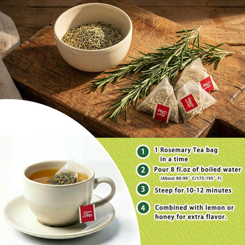 40 1.5g/bag Samcci - Rosemary Tea, Teabags, - Pure Dried Rosemary Leaves Tea Bags- Cultivated From Egypt - Non-GMO