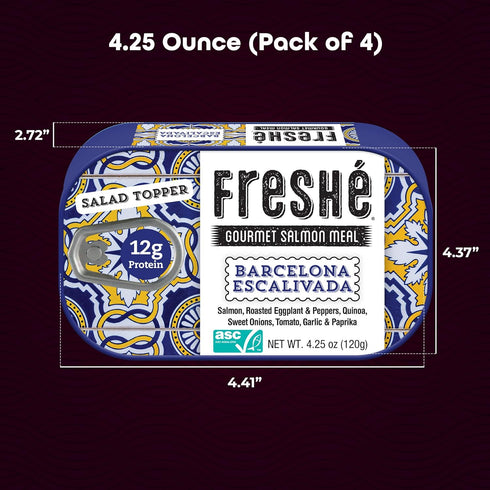 Pack (4 Pack) (4.25oz Fresh Canned Salmon Variety - Mediterranean Style Atlantic Salmon in Olive Oil with Lemon