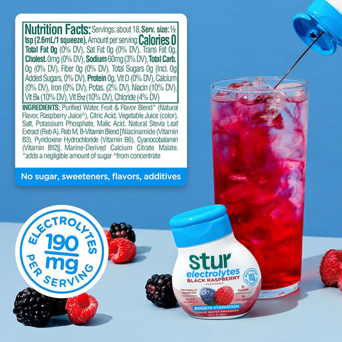 5 90 Stur Electrolyte Water Enhancer | Sweetened with Stevia | High in Antioxidant Vitamin C | Sugar Free | Zero