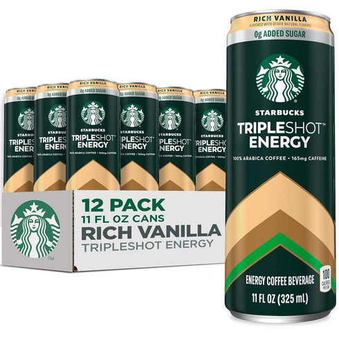 Starbucks Tripleshot Coffee Energy Drink, Vanilla, Triple Blend, 165mg Caffeine, B Vitamins,