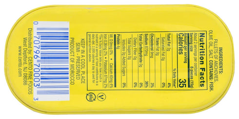 2 Cento Foods, Anchovies Flat, Ounce