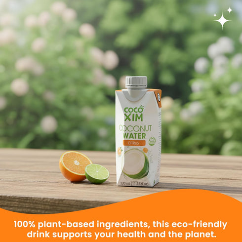 11 oz (Pack 12)|100% COCOXIM Ready to Drink Coconut Water with Citrus Juice of Natural & Fresh with Electrolytes