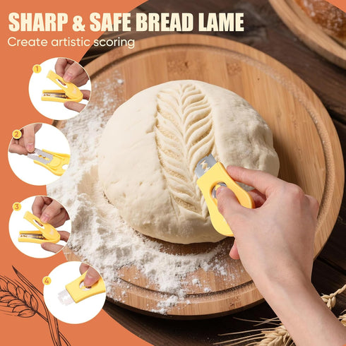 40oz Koackl Sourdough Starter Jar, Sourdough Starter Kit with Magnetic Bread Lame, Thermometer, Long Scraper, Cloth