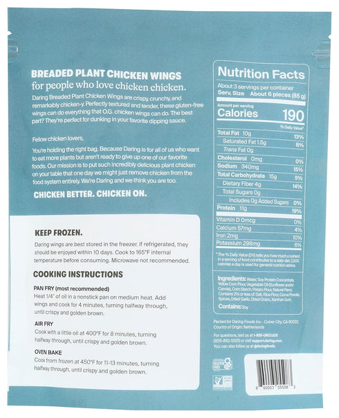 DARING Frozen, 8 Foods, Original Breaded Plant Based Chicken Pieces, Ounce