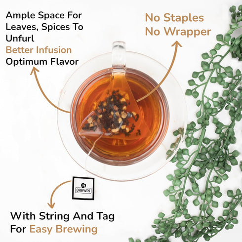 BREWIX Royal Orange Spice Black Tea, 25 Pyramid Tea Bags, Premium Black Tea with Orange and Spices
