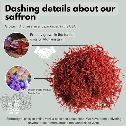 1 7 Persian Saffron Spice from Afghanistan by Slofoodgroup, Premium Quality Saffron Threads, All Red Saffron filaments