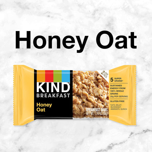 32 Count KIND Breakfast Bars, Honey Oat, Healthy Snacks, Gluten Free