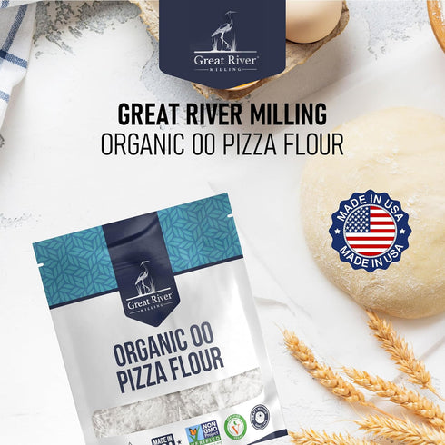 00 2 Lb Great River Milling Organic Pizza Flour | Ultra-Fine Neapolitan Style Flour for Pizza Dough, Bread & Pasta |