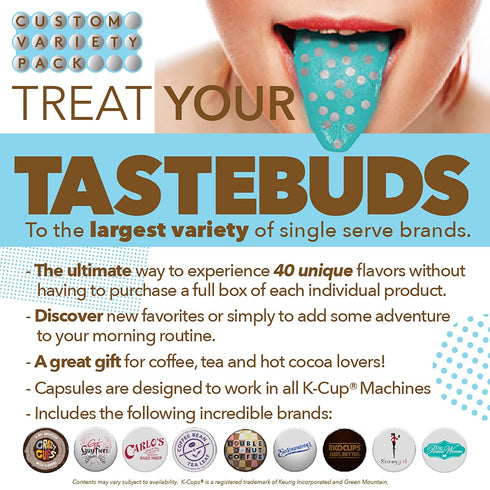 Pack, 40 Count Crazy Cups Flavored Coffee Pods Variety Fully Compatible With All Keurig Flavored K Cups Brewers, Coffee