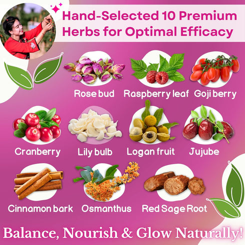 100% Dr. Lu's Happy Girl Tea | Natural Herbal Tea for Hormone Balance, Menstrual, PMS, PCOS & Menopause | Antioxidant