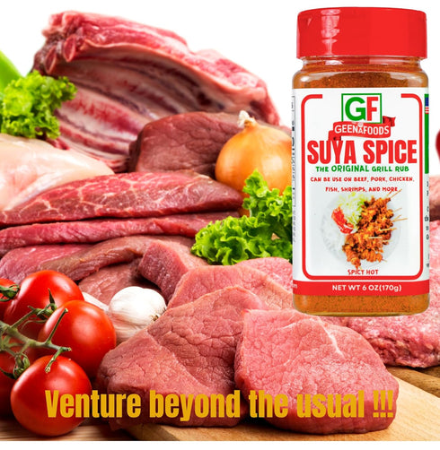 Geenafoods Suya pepper, African( Nigerian & Ghanaian)-Inspired Seasoning pepper Blend for Beef and Steak Grilling .