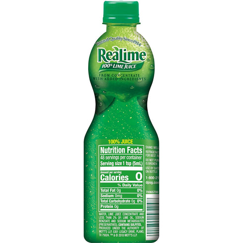 100% 8 Oz ReaLime, Lime Juice, Fl Bottle