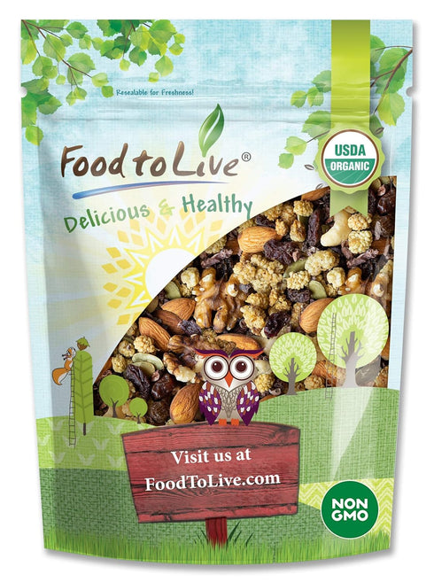 Food to Live - Organic Snack Wise Trail Mix, 2 Pounds Raw,
