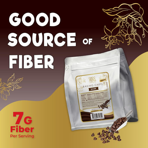 20 oz ChocZero Dark Chocolate Chips, Sugar Free, Vegan, Keto & Low Carb, Gluten Free, No Sugar Alcohols, Bag for Baking