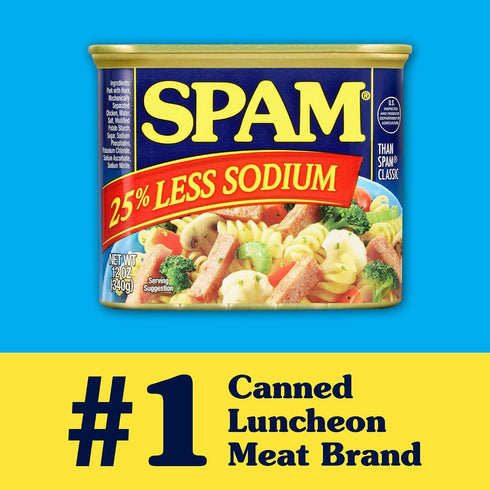 25% (pack 12) Spam Less Sodium