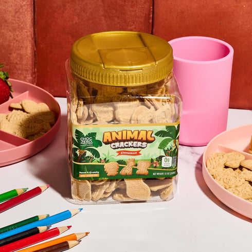 12 (Pack 1) ChocZero Animal Crackers Cookies, Cinnamon Flavored, Gluten Free, Low Carb, No Added Sugar, Ounce