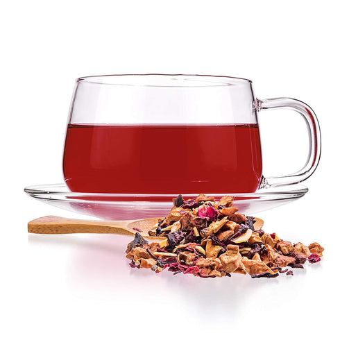Tealyra Fruity Herbal Loose Leaf Tea, Sweet n’ Sour Cherry, Hibiscus, Beetroot, Pomegranate, Almond, Caffeine Free,