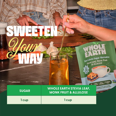 12oz Whole Earth Zero Calorie Allulose Sweetener, Zero Calorie Sugar Substitute, Keto-Friendly, Non-GMO, No Erythritol
