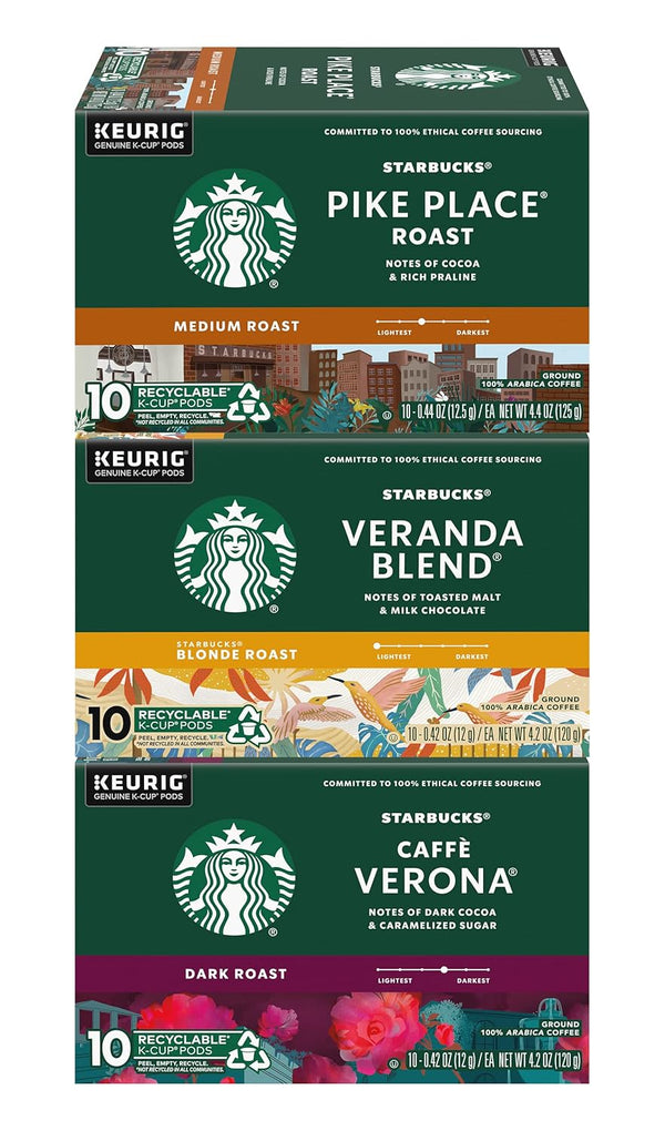 Starbucks Coffee K-Cups for Keurig Brewer 30 Piece Variety Pack