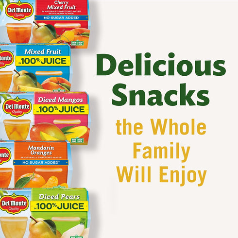 3.75 oz (Pack 24 Del Monte No Sugar Added Diced Peaches Fruit Cup Snacks, Cup of Cups)
