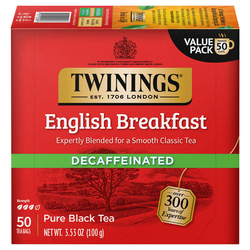 Twinings English Breakfast Tea, Decaffeinated Black Tea - Lively and Refreshing Decaf
