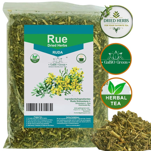 Gabio Green Ingredient(4 RUE Dried Herbs Ruda Seca, Ruda Graveolens, rue leaves and branches Dried Rue Leaves (Ruta