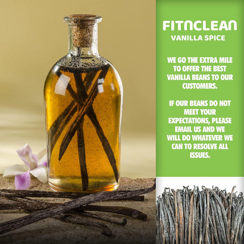 20 Organic Madagascar Vanilla Beans Grade B, Certified USDA Organic, 5"-7" by FITNCLEAN VANILLA for Extract, Cooking,