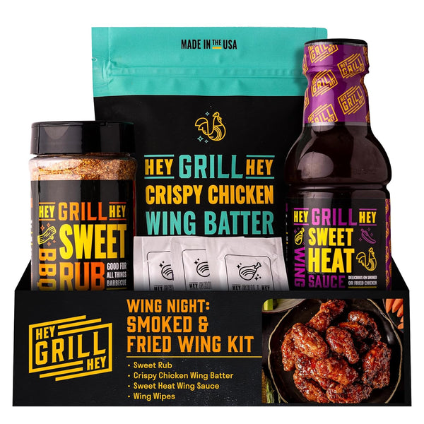 Hey Grill Hey | Chicken Wing Seasoning & Sauce Kit | All-in-one