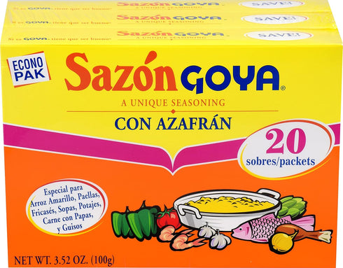 Goya Foods Sazón Seasoning With Azafran, 3.52 Ounce, Pack of 3