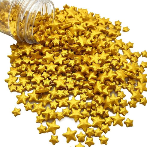 Sentovac Gold Star Sprinkles Edible Sugar for Cake Decorating, Halloween, Christmas, Wedding