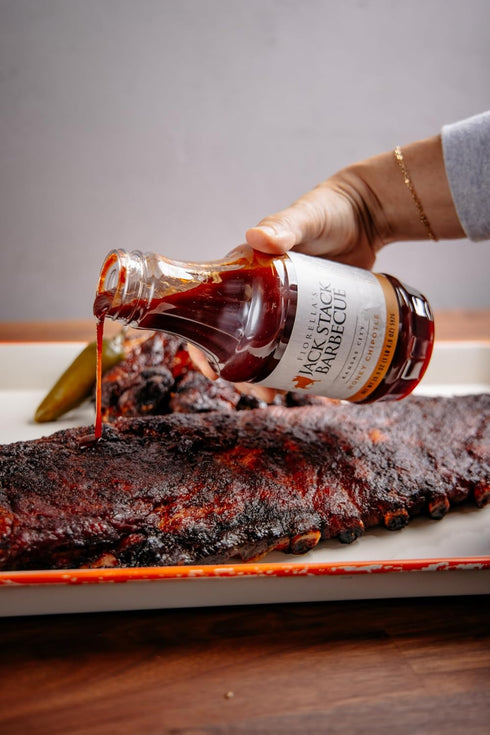 (2 Pack, 21oz Jack Stack Honey Chipotle Barbecue Sauce - Kansas City BBQ Sauce - Sweet Heat KC BBQ Sauce Bottles)